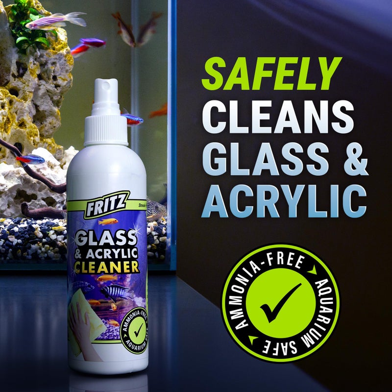 Fritz Aquatics Aquarium Glass & Acrylic Cleaner Spray for a Crystal Clear Tank (8-Ounce) - Image 2